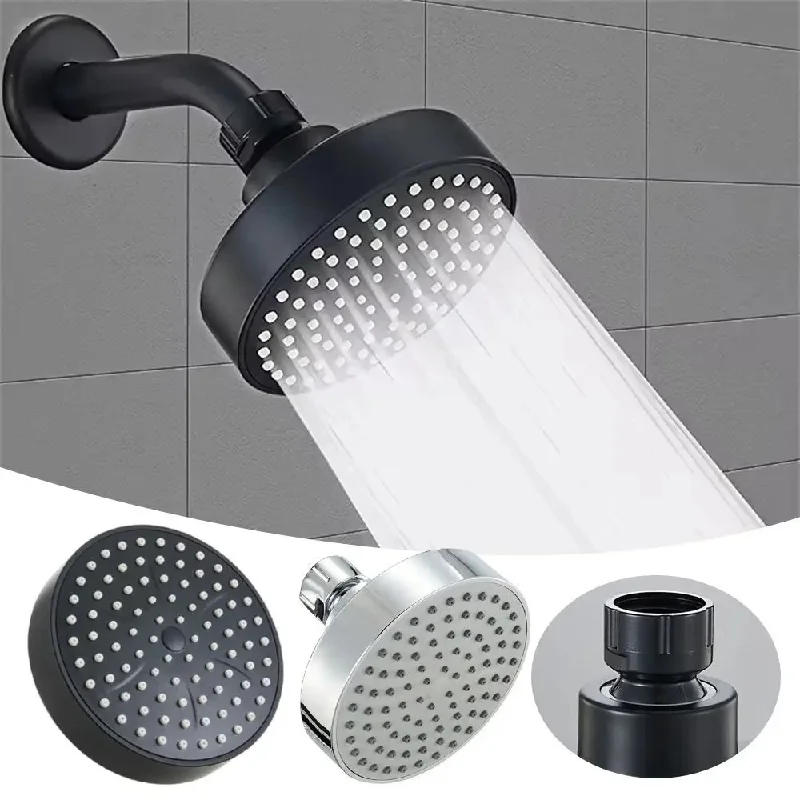 4 Inch Wall Mount High Pressure Shower Head, Overhead Rain Shower Spray for Bathroom and Hotel, Chrome Plated Shower Head