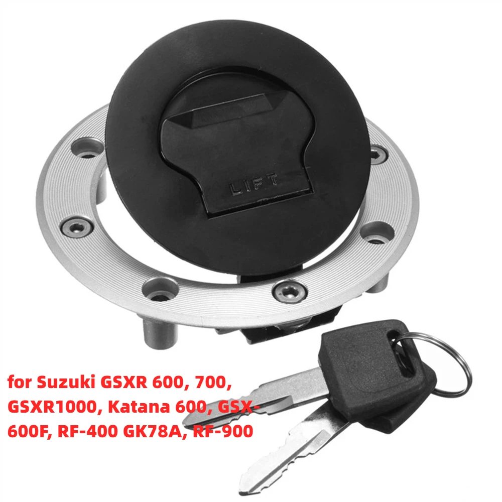 Tapa de tanque de combustible con bloqueo para motocicleta, cubierta con 2 llaves para Suzuki GSXR 600 700 GSXR1000, Katana 600, GSX-600F, RF-400 GK78A, RF-900