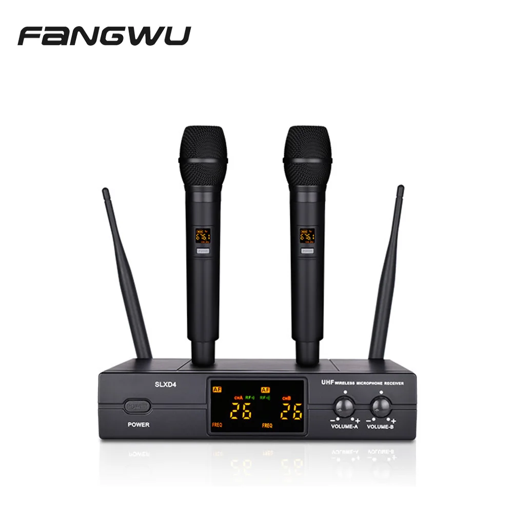2026 Professional UHF One-to-Two 30 Meter Wireless Microphone For Performances Teaching Home Use Singing Stage