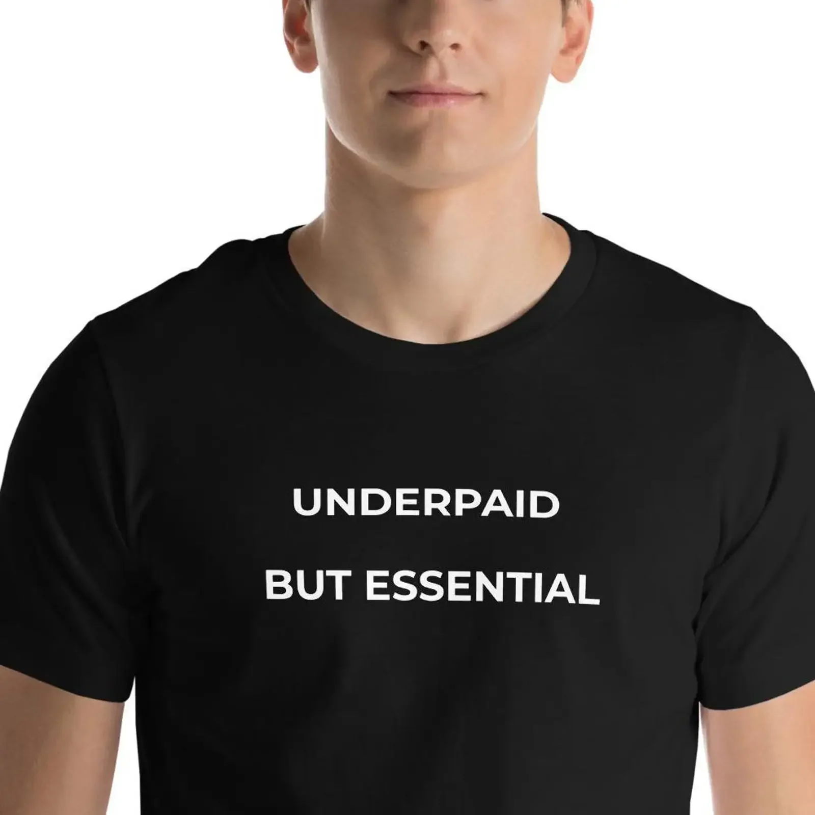Underpaid But Essential T Shirt Funny Work Corporate Humor Office Life Sarcastic Job  vintage Washed Stretched Comfortable