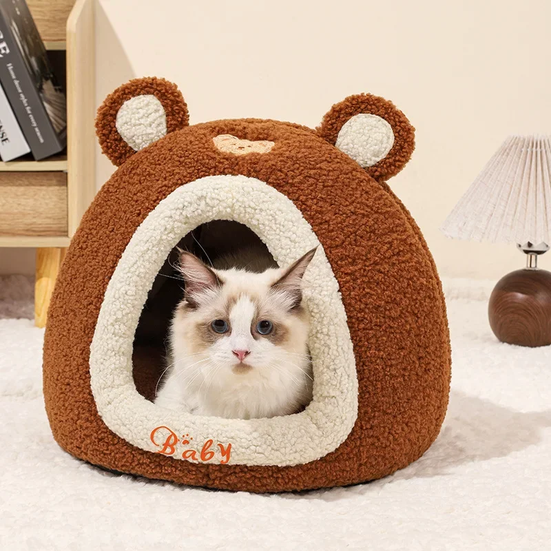 New Deep Sleep Comfort In Winter Cat Bed Iittle Mat Basket Small Dog House Products Pets Tent Cozy Cave Nest Indoor Cama Gato