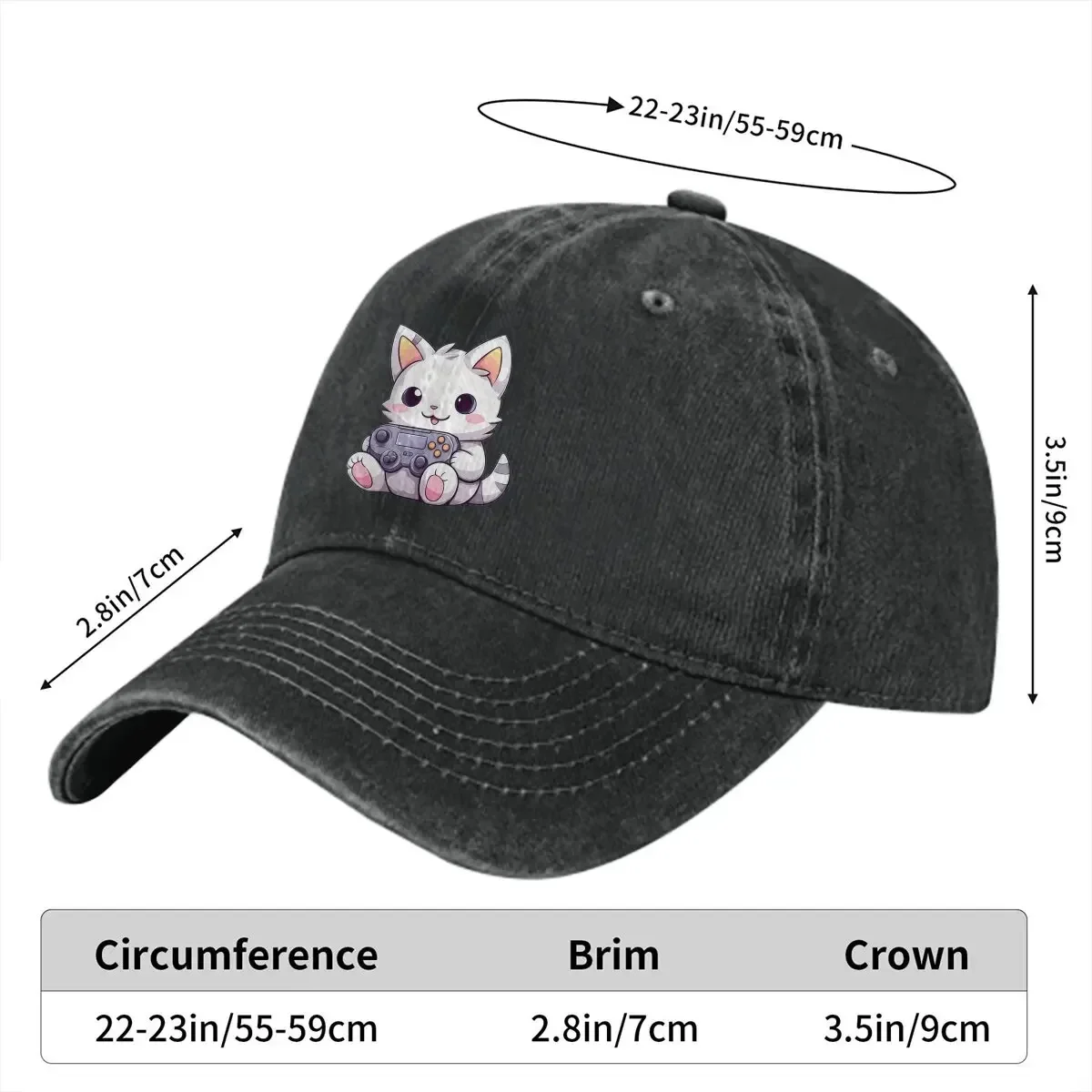 Cute Cat Animals Multicolor Hat Peaked Women's Cap Addicted To Video Games Personalized Visor Protection Hats