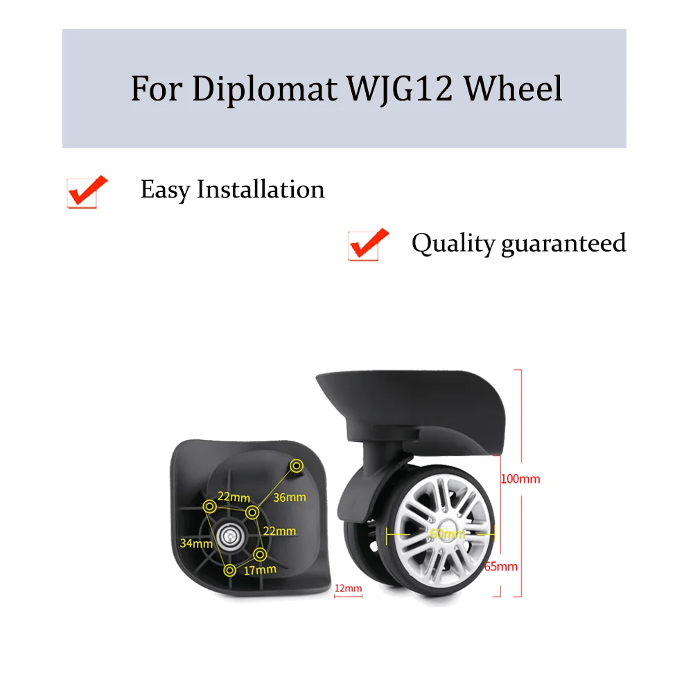 

For Diplomat WJG12 Universal Wheel Replacement Trolley Case Luggage Pulley Silent Smooth Shock Absorbing Accessories CasterWheel