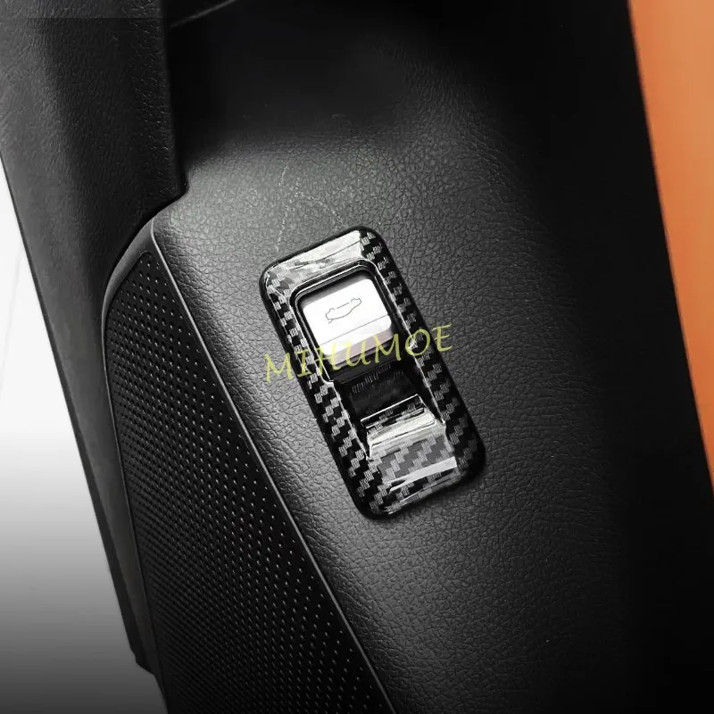 For 2024 2025 2026 BYD Sealion 7 Carbon Fiber Car Interior Trunk Switch Button Cover Trims Accessories