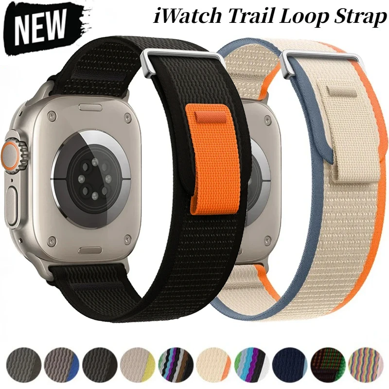 

Trail Strap For Apple Watch Ultra 2 Band 49mm 45mm 44mm 42mm 40mm 41mm 38mm Nylon bracelet correa iwatch series 9 8 7 6 5 4 3 SE