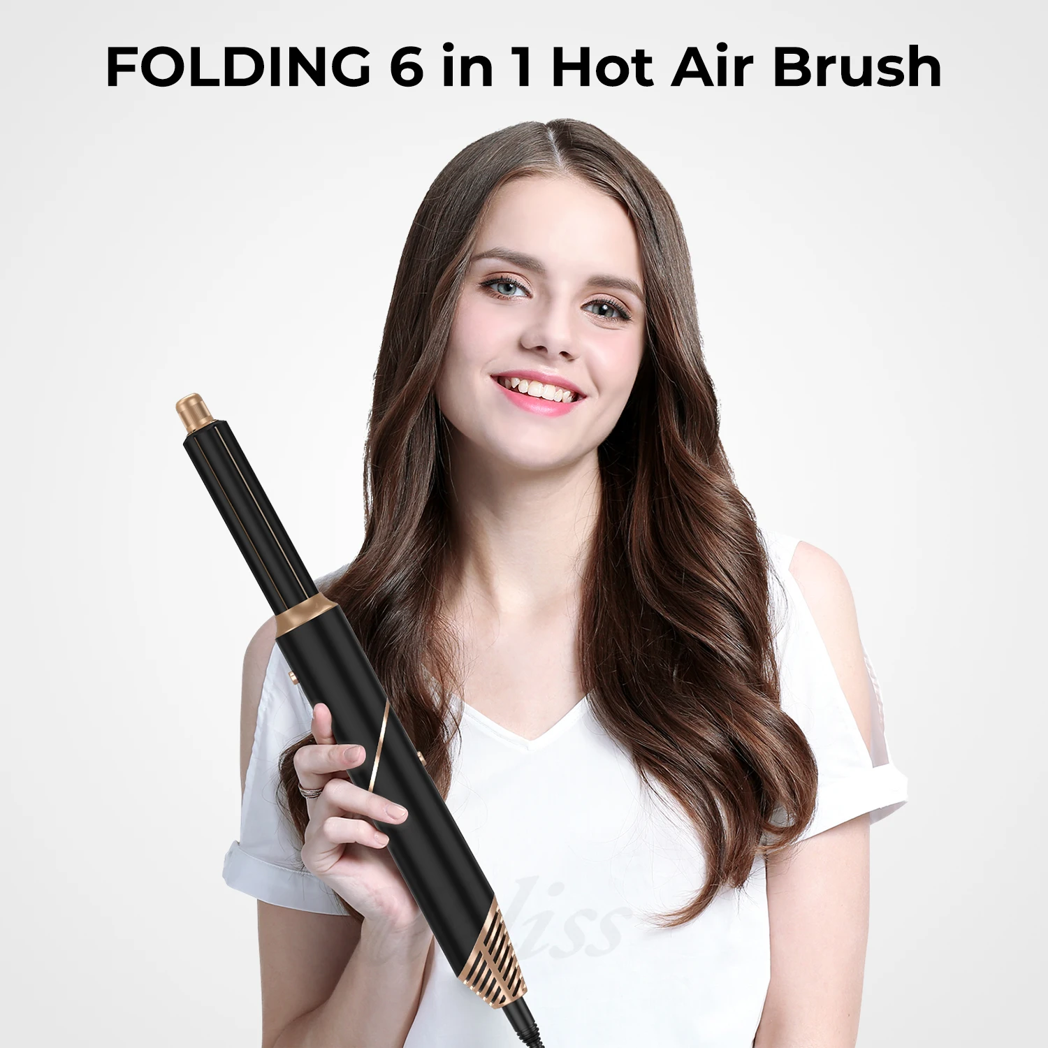 5 in 1 Hair Dryer Brush and Volumizer Detachable Styler One-Step Hot Air for Straightening Curling Drying Combing Styling