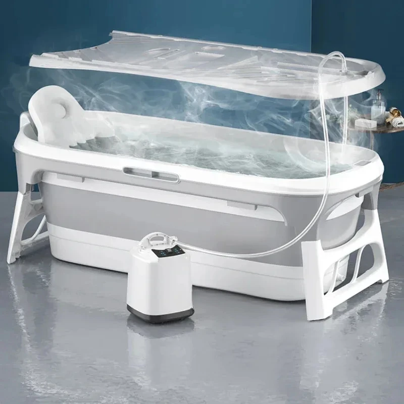 Portable Bathtubs for Adults Multi-functional Folding Bathtub with Fumigation Instrument Household Adult Bathtub for Spa Plastic