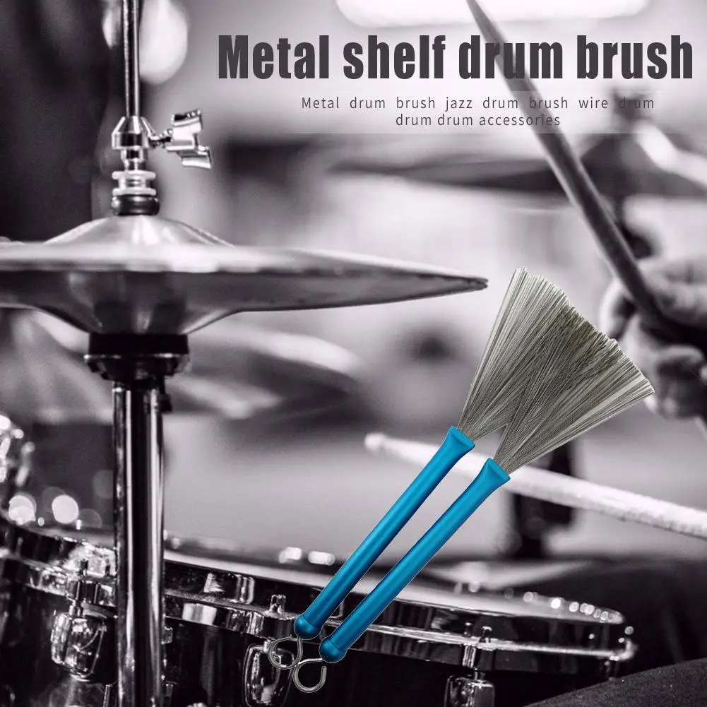 Adjustable Jazz Drum Brushes Metal Retractable Handle Drum Sticks Cleaner Tool Musical Instruments Cleaning Tool