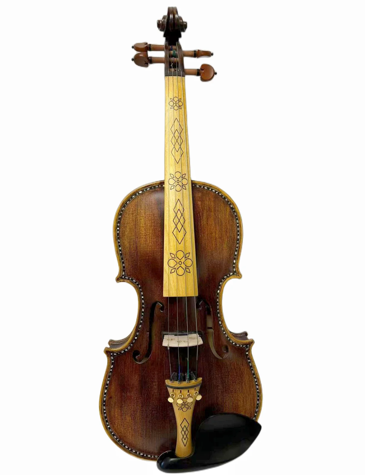 SONG Left Hand Flames electric & acoustic Violin Full SIze,Inlay shell purfling#15552