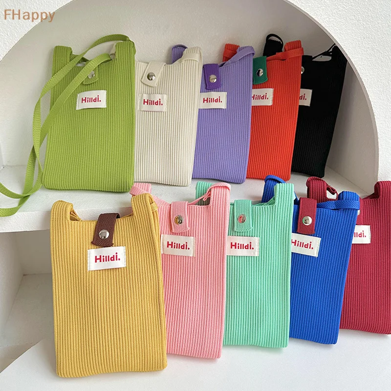 Mini Knitted Crossbody Bag Korean Shoulder Bag Reusable Shopping Mobile Phone Bag Women Handbag