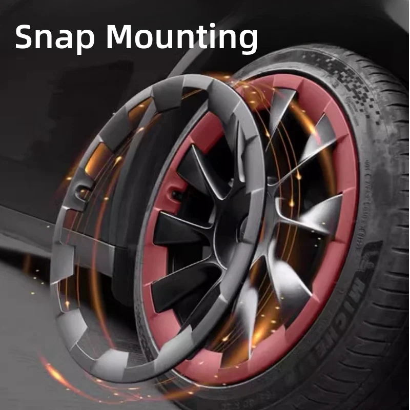 4PCS Hub Protection Cap 20-Inch Wheel Caps Performance Replacement Wheel Full Rim Cover Accessories For Tesla Model Y 2020-2024