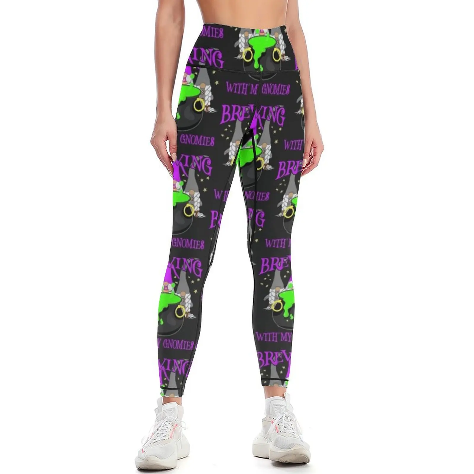 

Halloween Gnomes Brewing with My Gnomies 3 Witch Leggings legging gym Women's push up Womens Leggings