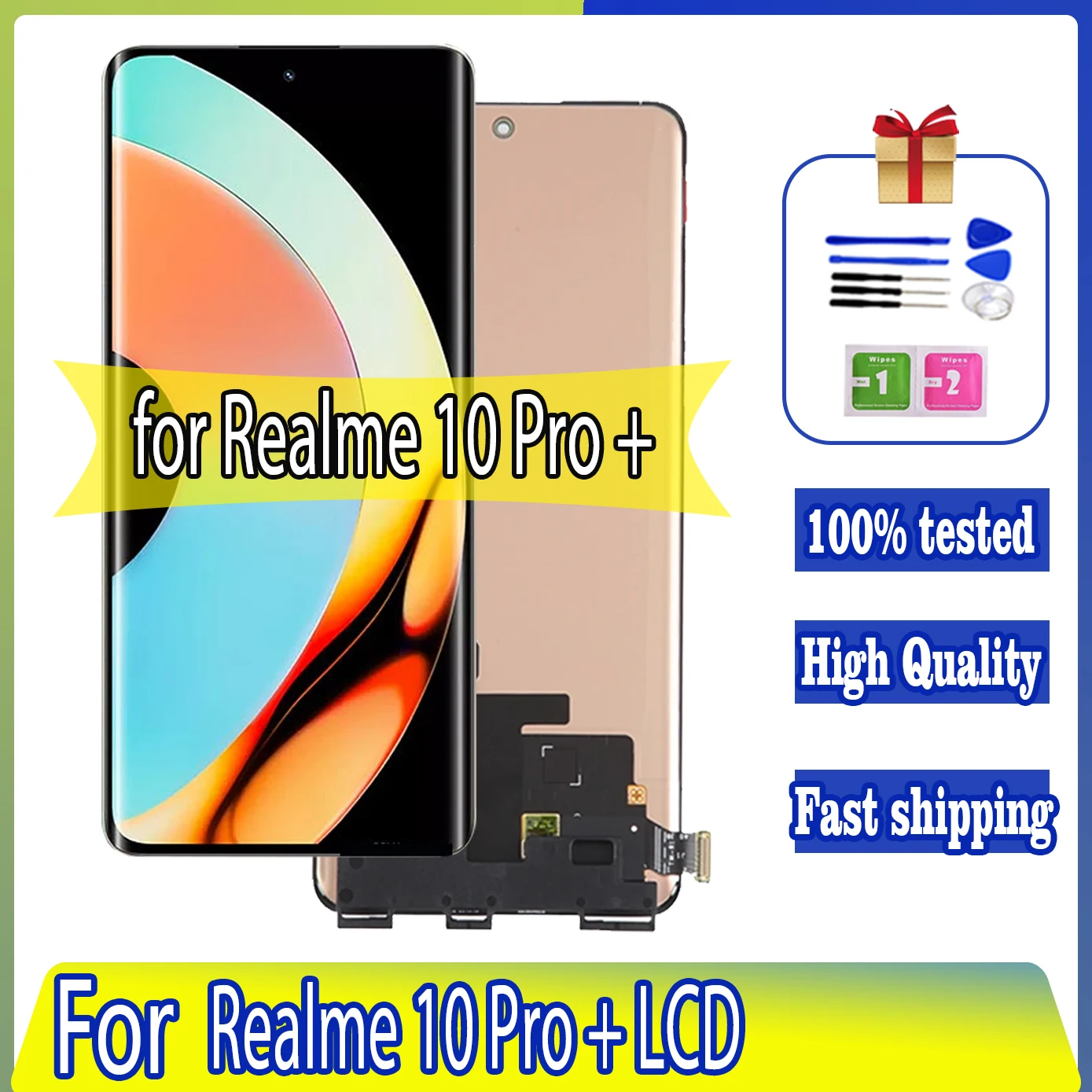 

High Quality 6.7“AMOLED For Oppo Realme 10 Pro+ Plus LCD RMX3687 RMX3686 Display Touch Screen Assembly Digitizer