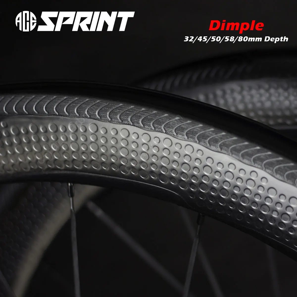 ACESPRINT Special Brake Track Aero Golf  Dimple U Shape 32/45/50/58/80mm Cycling Carbon Road Bicycle Wheels Shimano 10-11S