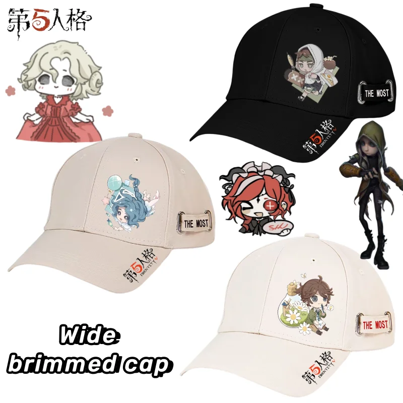 

New Identity V Lawyer Gardener Prisoner Game Peripherals Creative Cartoon Cute Print Student Summer Outdoor UV Shade Cap Gifts