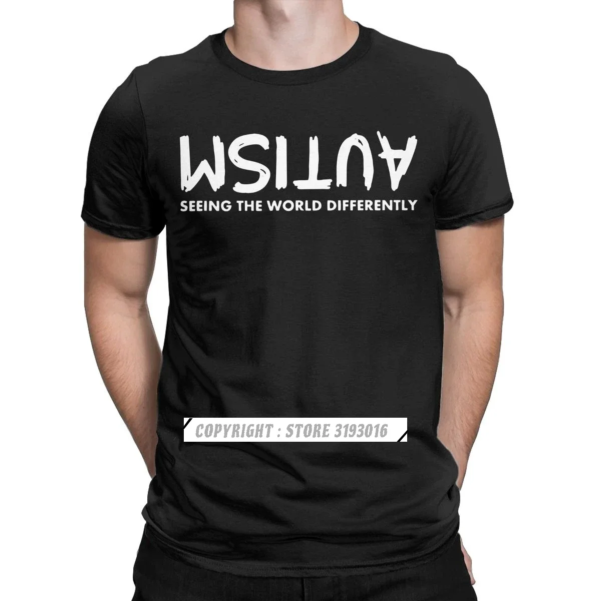 

Coupons Tops T Shirt Plain Autism Seeing The World Differently T Shirts Men Fitness O Neck Tee Shirt Autismo Autistic Clothing