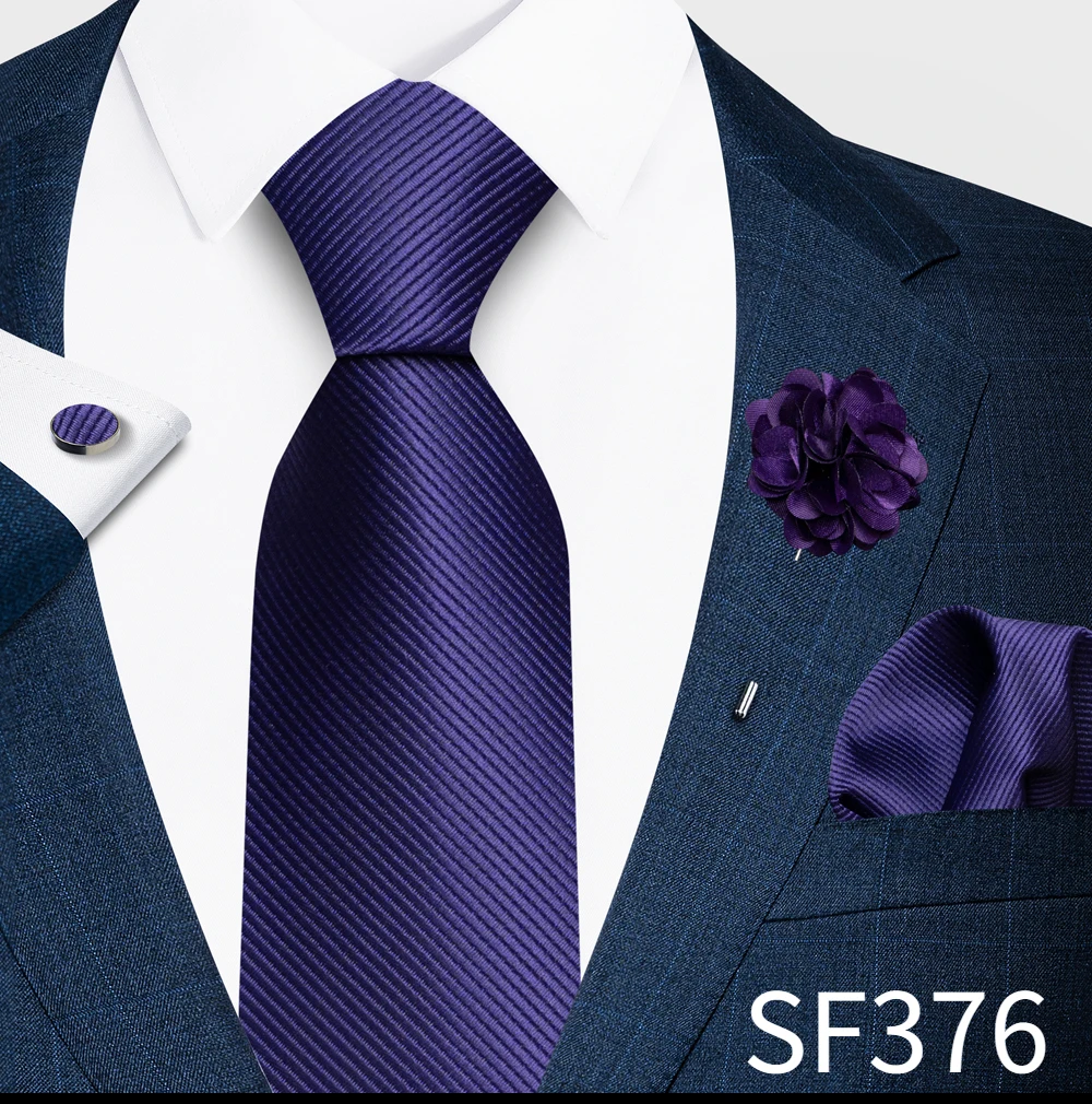 Elegantes einfarbiges Herren-Krawattenset, 4-teilig, 1200-Nadel-Hochdichte, knitterarm, geeignet für Hochzeiten und Bankette, Bestseller – Detail 1