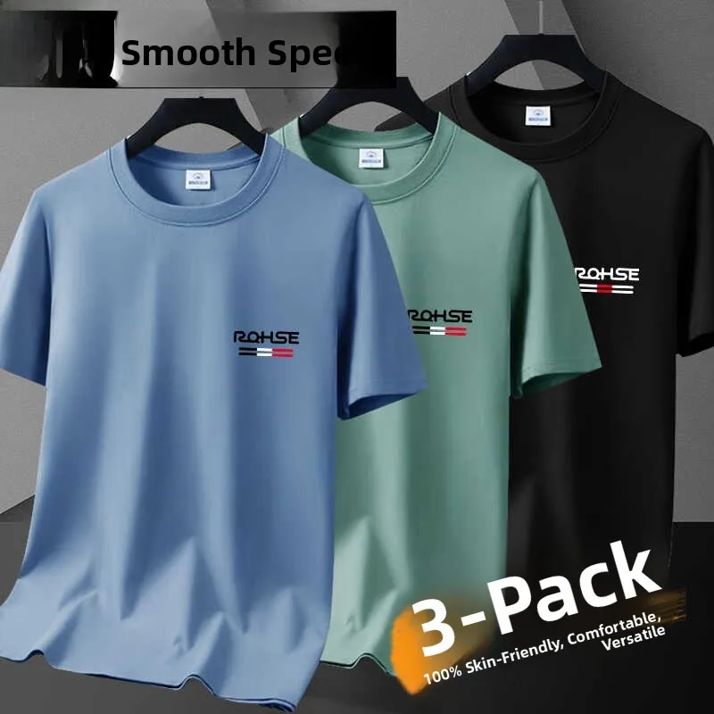 

Летняя мужская футболка из чистого хлопка с коротким рукавом, повседневная, с круглым вырезом, универсальная, удобная, модная, легкая.