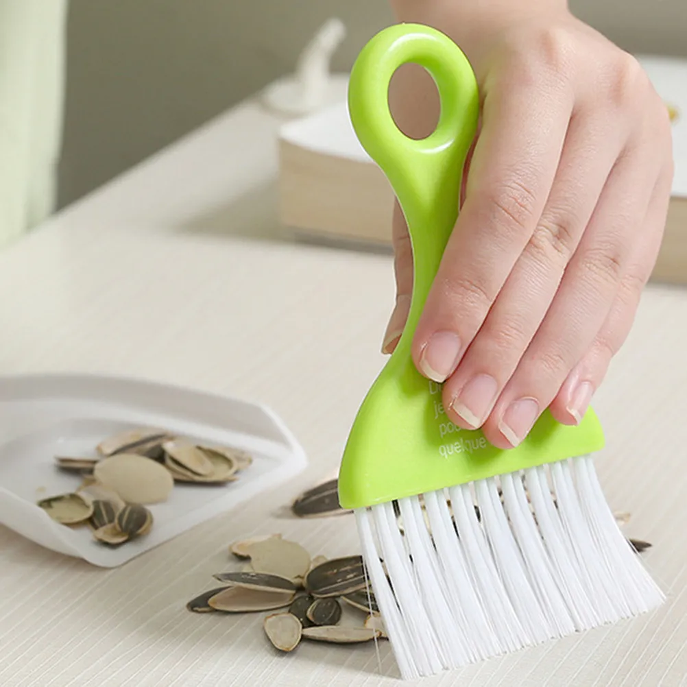 2Sets Efficient Mini Cleaning Set Desktop Keyboard Broom Dustpan ABS Fiber Material Portable Reusable Household Cleaning Tools