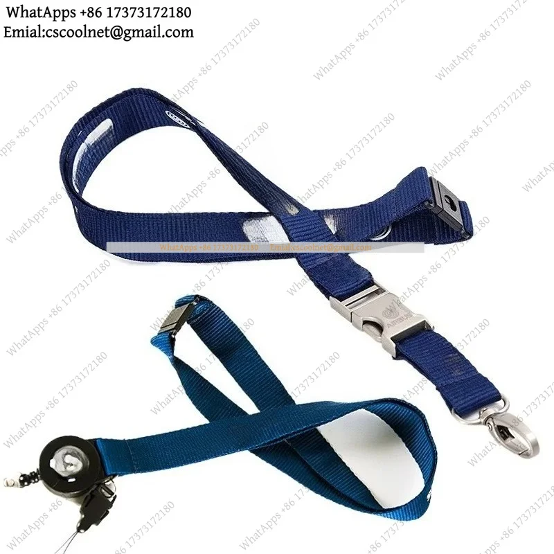 Metal Buckle Lanyard Heavy Duty Clip Wide Strap Work ID Badge Card Holder Boarding Pass Keychain Neck Rope