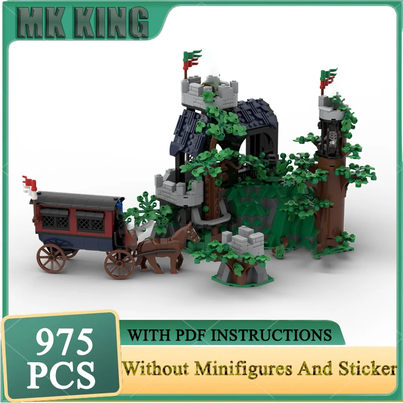 

Средневековая модель замка Moc, строительные блоки, темный лес, модель крепости, технология, кирпич, сделай сам, сборка, строительная игрушка, праздничные подарки