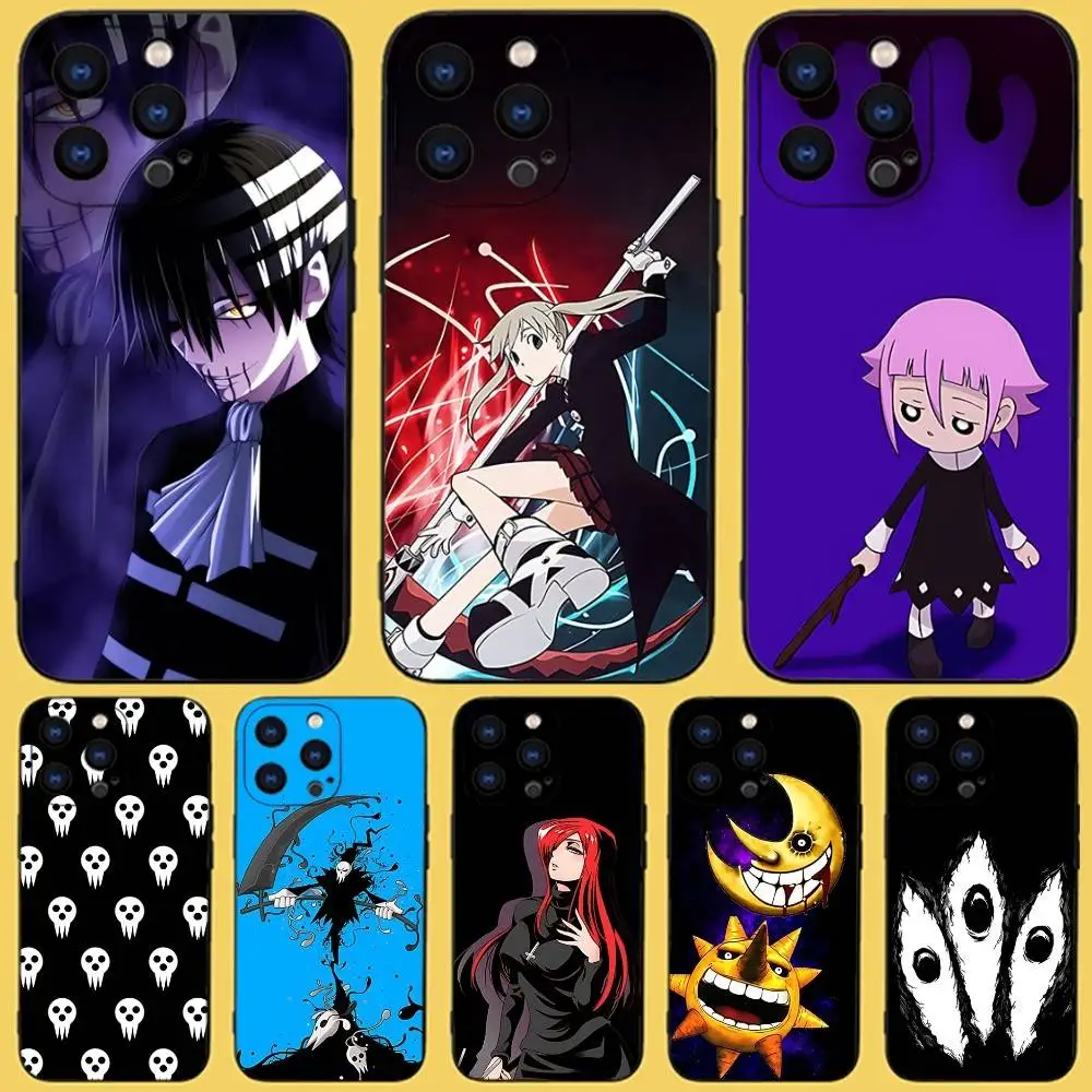 

S-Soul Anime E-Eater Phone Case For iPhone 17,16,15,14,13,12,11,Pro,Max,Plus,X,XS,SE4,E,Mini,Soft Black Case