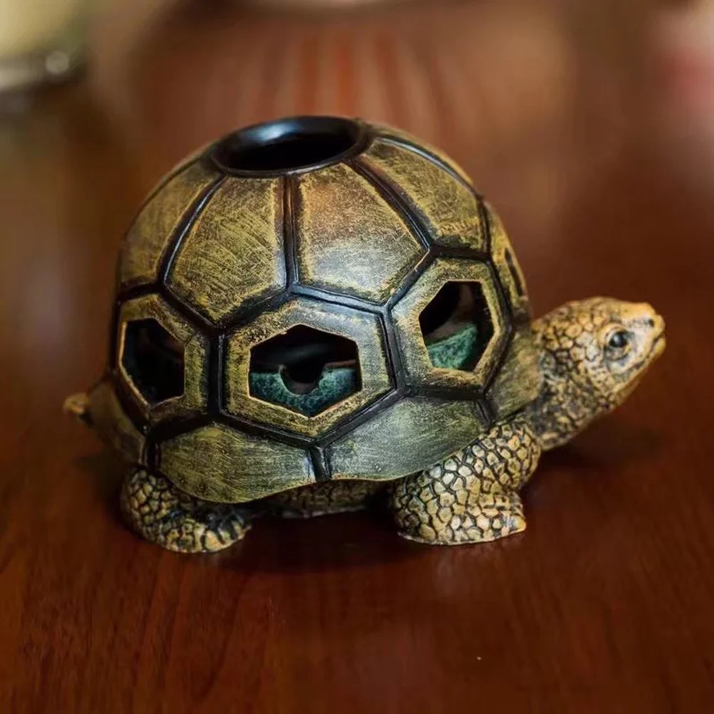 

Creative Turtle Ashtray Large Capacity Windproof 3 Cigarette Holders Easy Clean Home Office Bar Use Cigarette Ashtrays For