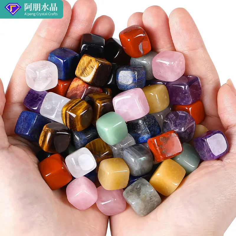 

Natural crystal rough stone 13mm square colorful crystal stone crystal degaussing stone fish tank decorative ornament