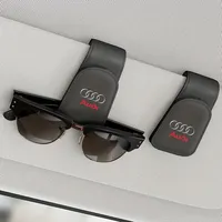 Car Sunshades Magnetic Leather Sunglasses Clip For Audi A4 A3 A5 A6 A7 A8 Q3 Q5 Q7 Q8 B5 B6 B7 B8 B9 Q7 8P 8V 8L