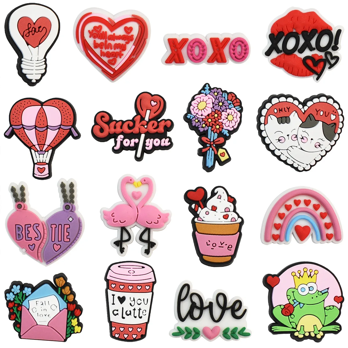 

1pcs New Valentine's Day collection Charms Shoe Accessories Decorations Fit Wristband Croc Jibz Charm Party Present