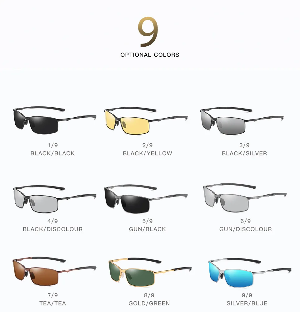 

Sunglass Polarized Driving Glasses Color Night-vision Goggles Cycling Road Kask Bicchieri Men Shades Cascos Pesca