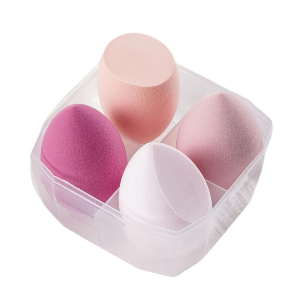 Maquiagem Esponja Puff para Mulheres, Beleza Em Pó De Ovo, Almofada De Mistura, Esponja Cosmética, Ferramentas De Fundação Profissional, 4PCs