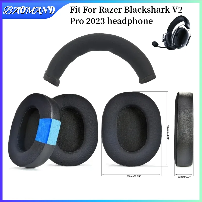 

For Razer Blackshark V2 Pro 2023 Headset, Noise Isolation Foam Replacement Cooling Gel Earpads Headdbeam Cover