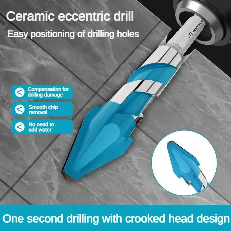 Greener 8-12mm Cross Tile Drill Bits Cross Tile Drill Bit Alloy Hole Opener Drilling for Glass Wood Brick Drill Bits Tool Set