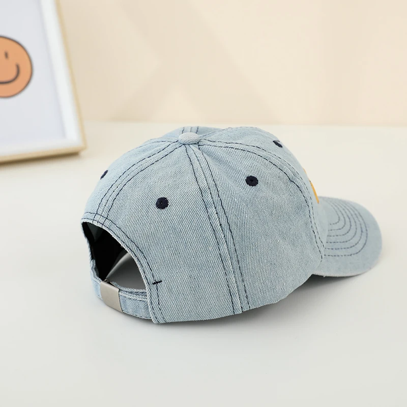 Cowboy Washed Retro Children's Duck Tongue Hat Boys Kids Cartoon Excavator Embroidered Baby Boys Baseball Cap Denim Hats view 6