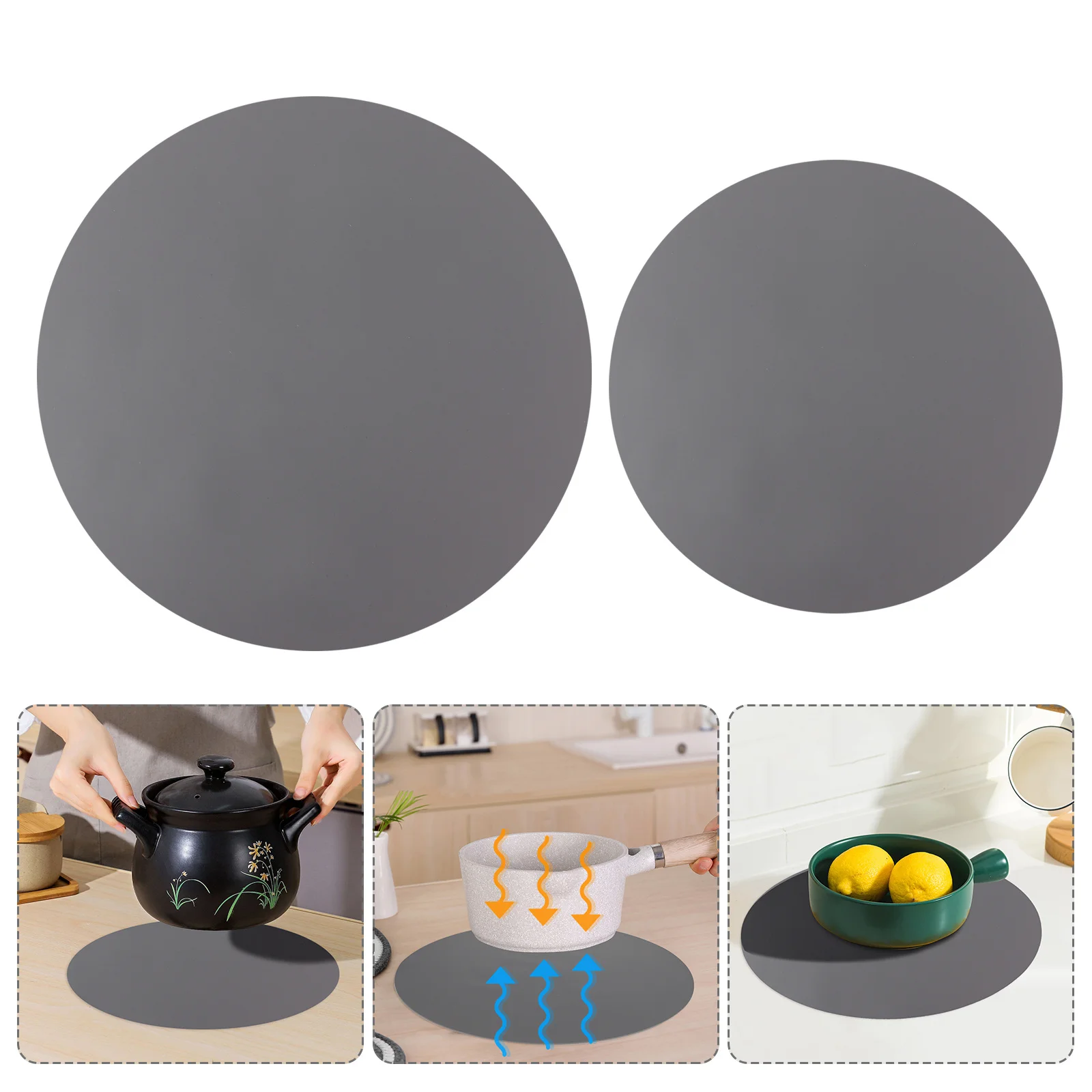 

2pcs Silicone Oven Mat Heat Resistant Placemat Table Protector Silicone Pad For Dining Kitchen Anti-Slip Pot Pad