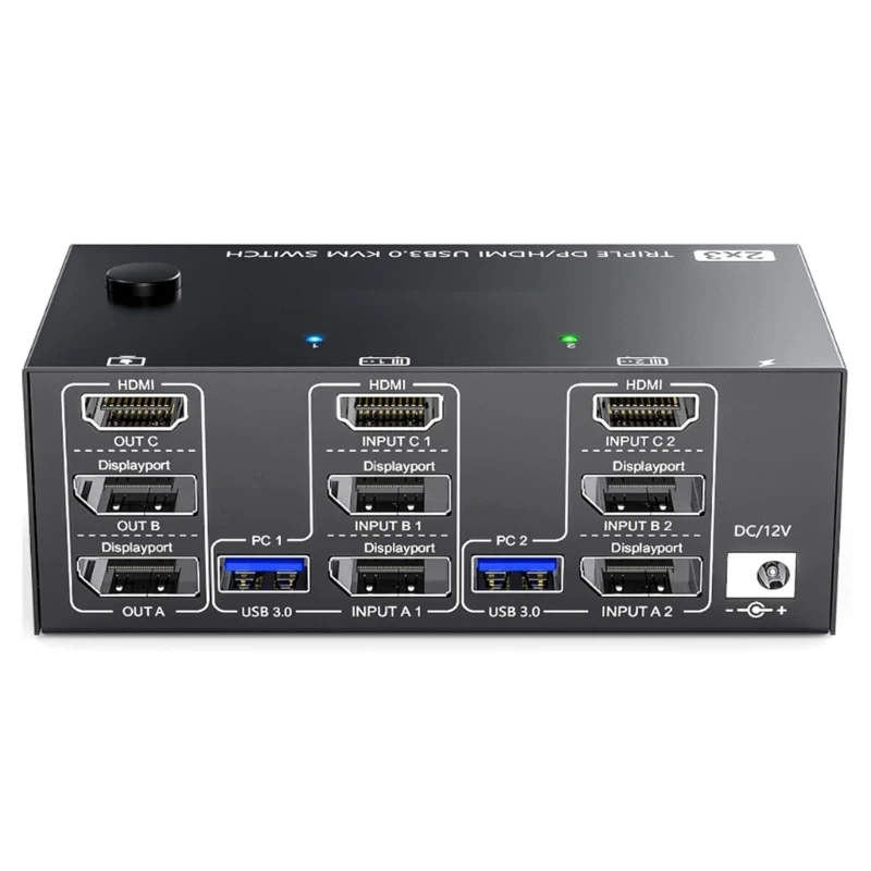 

Double Monitors 8K HDTV KVM Switcher 8K@60Hz 4K@60Hz High Resolution HDTV USB3.0 Hubs for Keyboards Mouse Printer