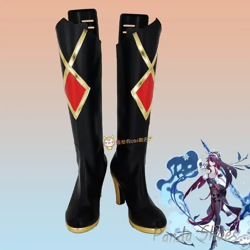 Genshinimpact-zapatos de Cosplay de Rosaria, juego de cómic de Anime, Botas Largas, accesorios de disfraz de Rosaria, zapatos para fiesta de Halloween