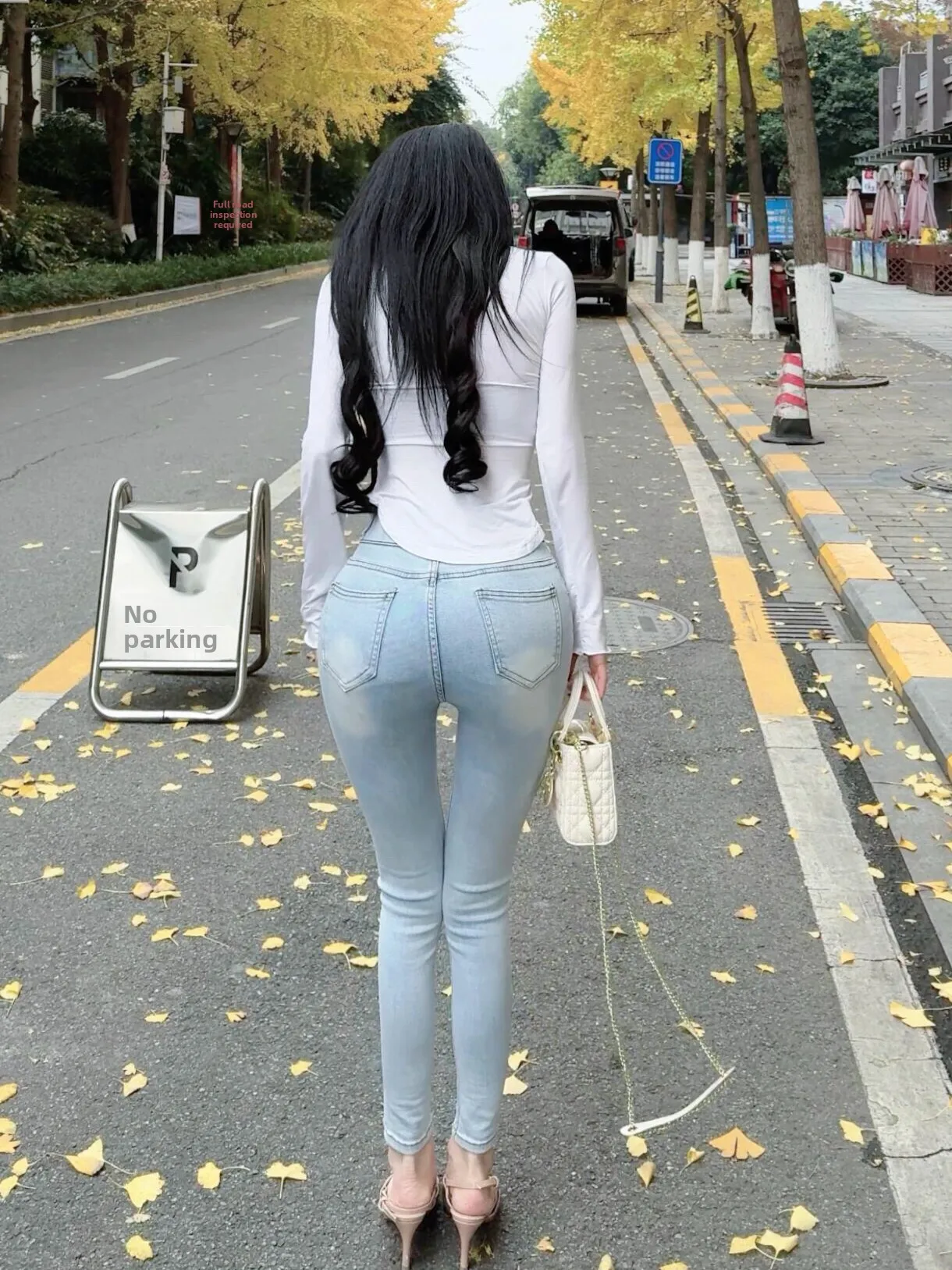 High Waist Korean Style Slim Fit Jeans Women's Double Buckle Butt Enhancing Straight Leg Denim Pants Spring Autumn Fashion