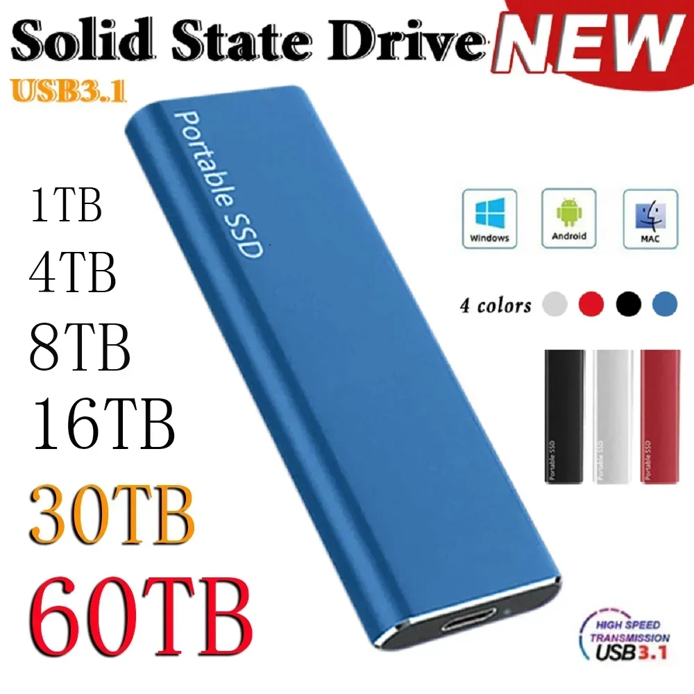 Disco duro externo Original SSD de 1TB, unidad de estado sólido de alta velocidad, interfaz USB 3,1 tipo C, disco duro de almacenamiento masivo para