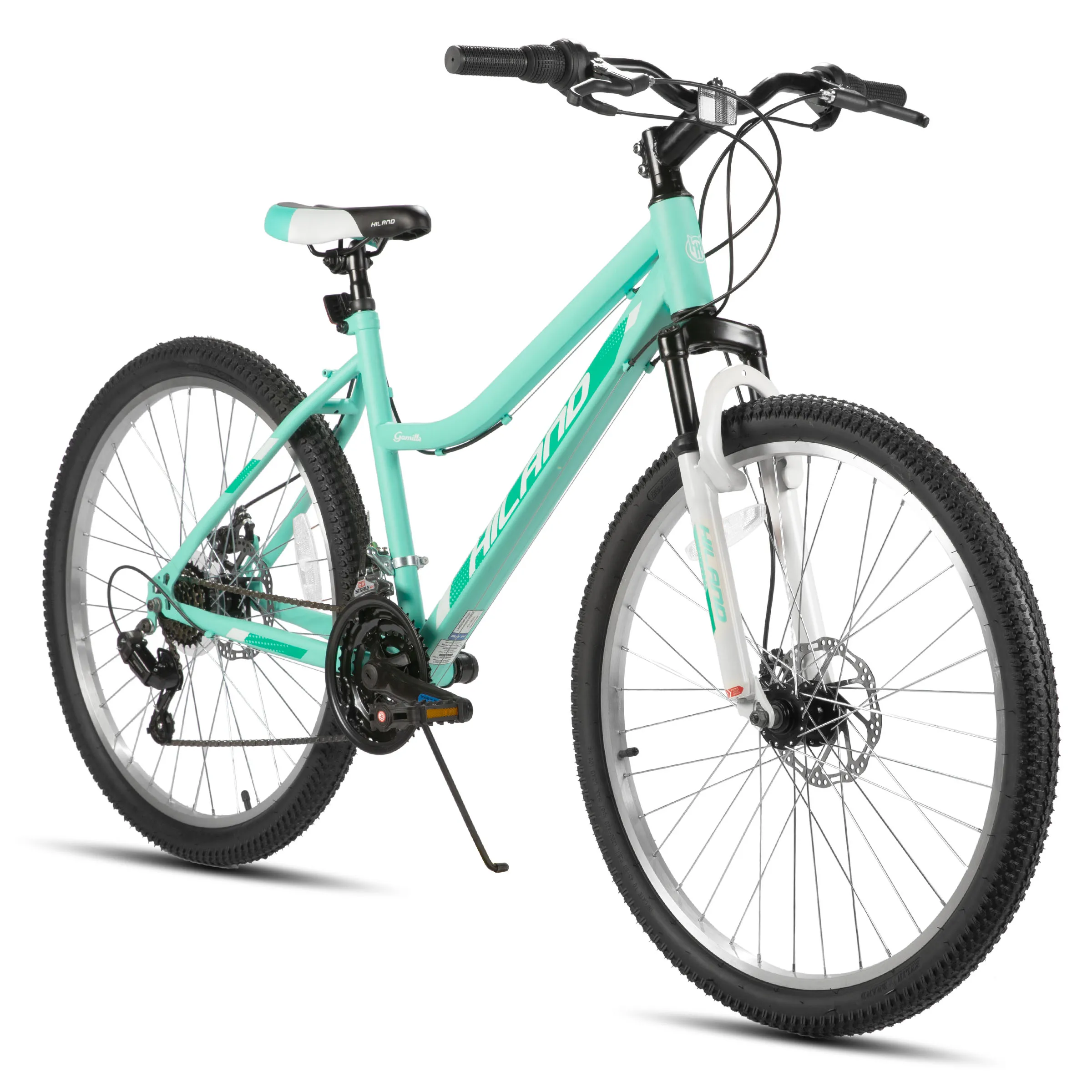 Hiland 26 Inch Women's Mountain Bike, 18-Speed with Front Suspension Fork, Dual Mechanical Disc Brakes, Aluminum Frame MTB