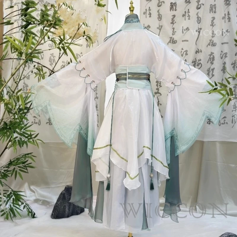 Tian Guan Ci Fu Anime niebo oficjalne błogosławieństwo przebranie na karnawał ubrania peruka buty Fan Uniform Cosplay Shi Qingxuan Hanfu zestaw