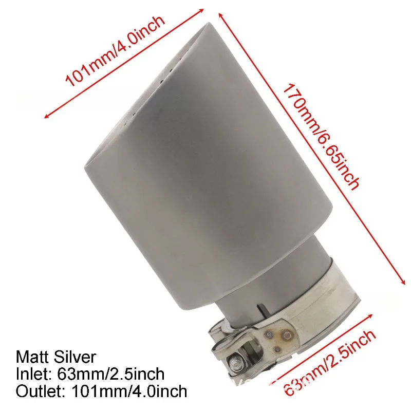 Stainless Steel Exhaust Tip Muffler Tip Double Wall Welded Mesh Universal Car Modification Exhaust Pipe