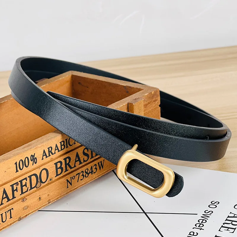 Cinturón nuevo para mujer, decoración negra, cinturón Retro ajustado, versión coreana Simple y versátil, pantalones vaqueros con hebilla suave