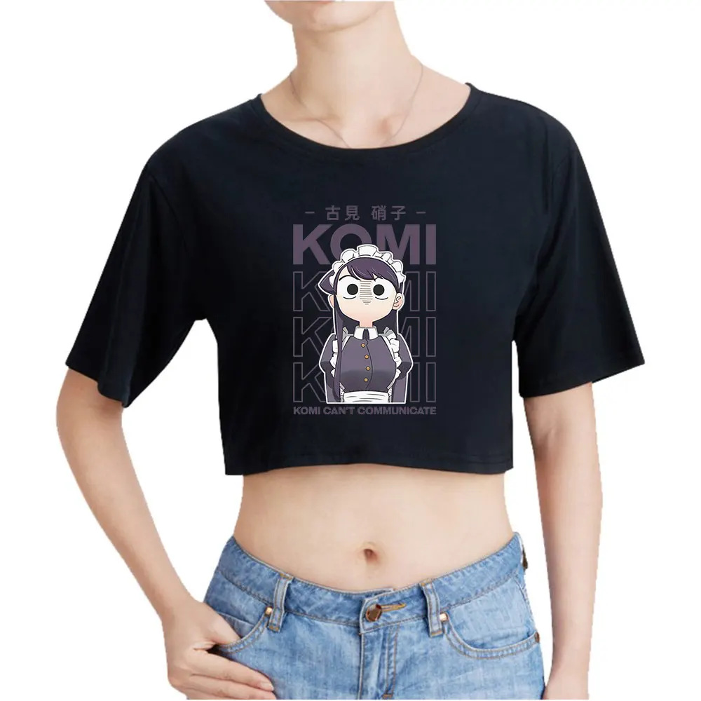 

Komi Can't Communicate Komi Shouko винтажная укороченная футболка 90-х годов модные топы с круглым вырезом футболка оверсайз модная женская футболка