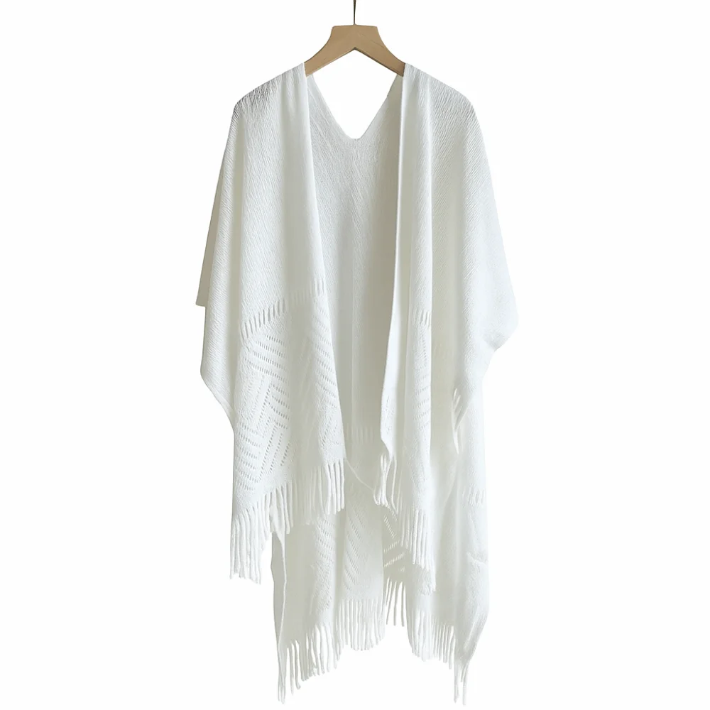 

Elegant Poncho Shawl Hollowed Out Ethnic Travel Photography Shawl Bohemian Style Ethnic Style Cloak