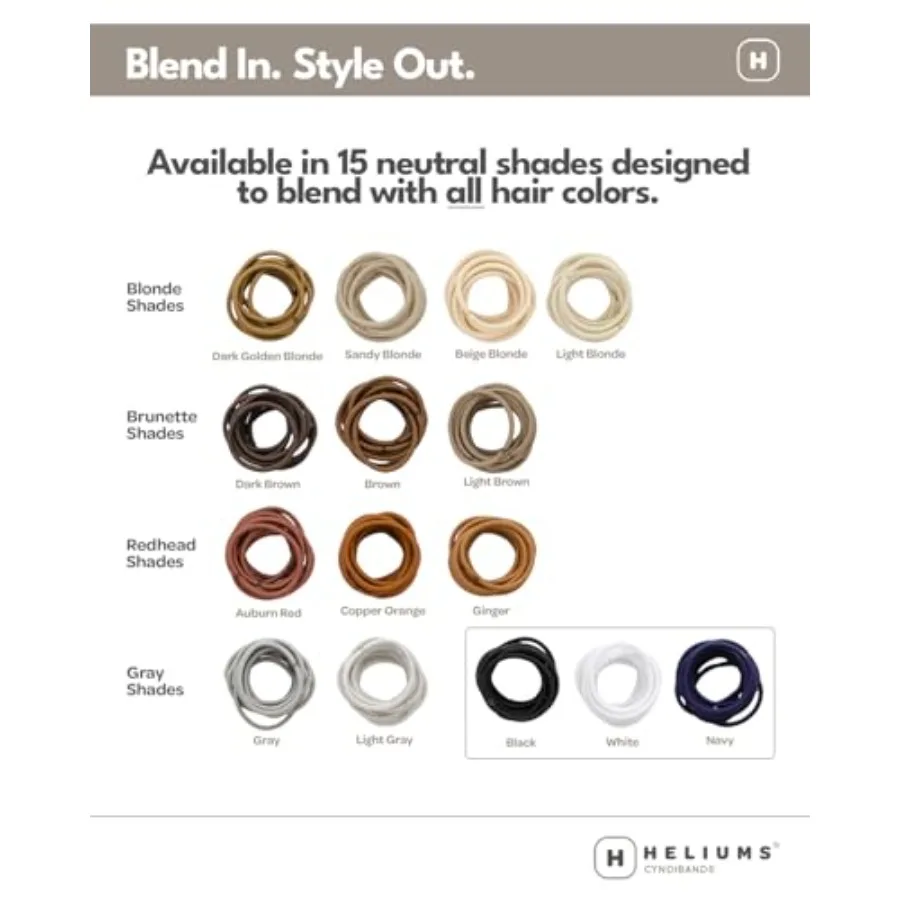 ربطات شعر صغيرة للشعر الرقيق و - حوامل ذيل حصان محايدة أشقر ذهبي داكن - 1 بوصة قابلة لإعادة الاستخدام 2 مم مطاطية بدون ضرر D #3