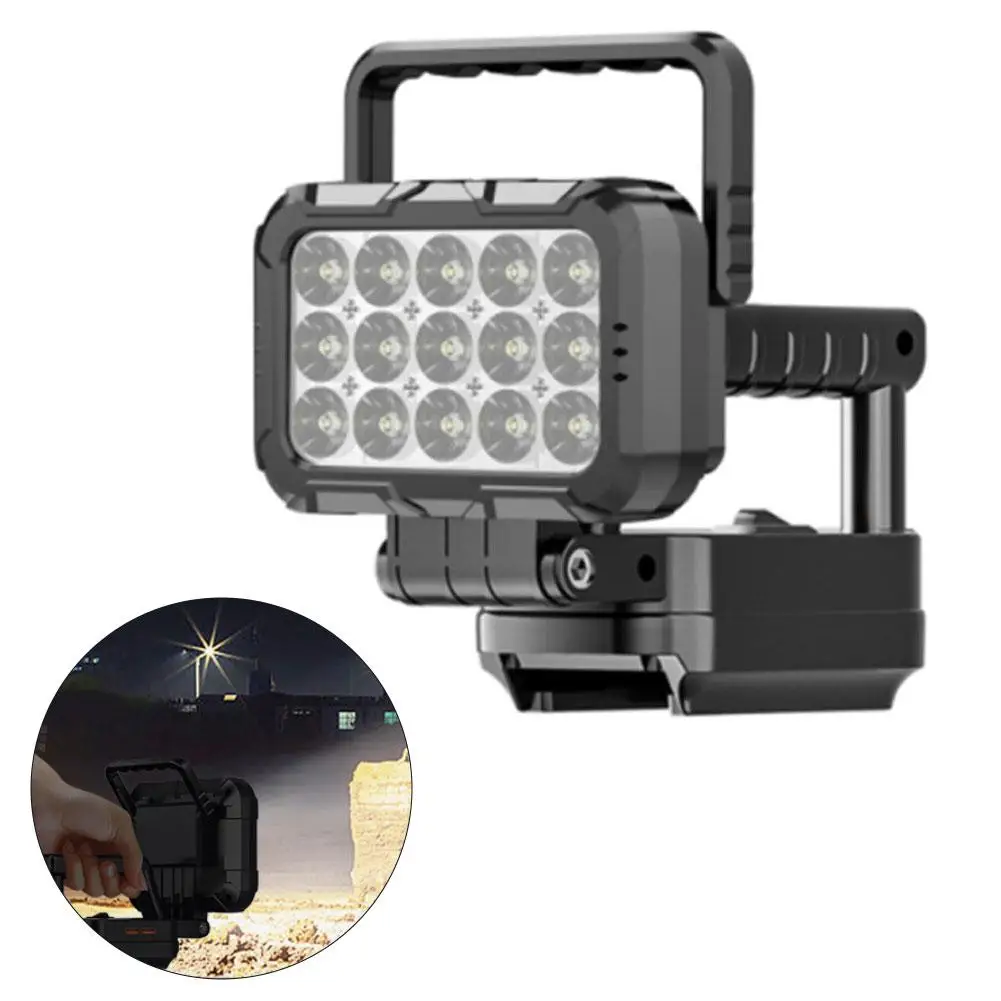 Work Light 18V For Makita Battery Flashlight Portable LED Spotlight Floodlight With Dual USB Charging Port