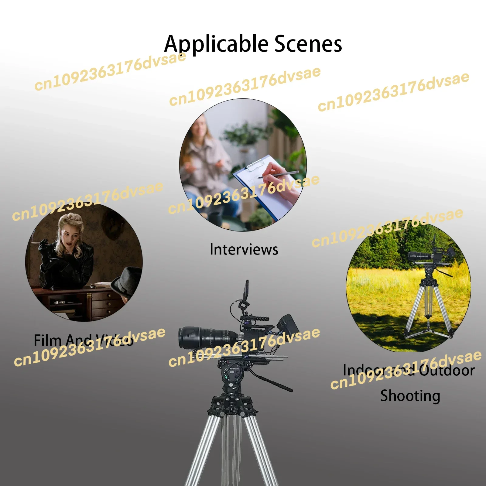 جديد في المخزون حامل ثلاثي القوائم للأفلام والتلفزيون من الألومنيوم مزدوج الساق لكاميرات SLRS والفيديو #4