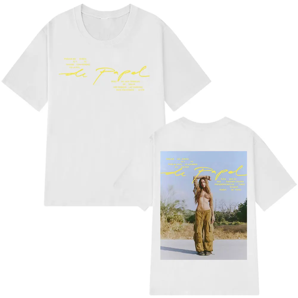 Tini Stoessel Merch تي شيرت Tini De Papel تي شيرت الرجال النساء موضة تي شيرتات قطن قصيرة الأكمام الهيب هوب فضفاض تي شيرت غير رسمي #5